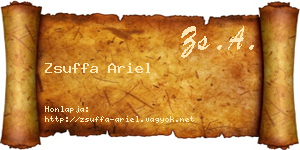 Zsuffa Ariel névjegykártya
